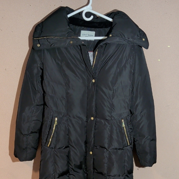 Cole Haan Jackets & Blazers - Cole Haan Women's Black Puffer Jacket with Gold Accents